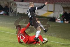 Bayernliga Süd - Saison 2022/2023 - FC Ingolstadt 04 -  VFB Hallbergmoos - Götzendorfer Mario (Nr.23 - Fc Ingolstadt 04 II) - Tobias Krause schwarz Hallbergmoos - Foto: Meyer Jürgen