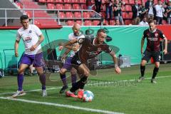 DFB Pokal; FC Ingolstadt 04 - Erzgebirge Aue; Antonio Jonjic (9 Aue)Fatih Kaya (9, FCI)