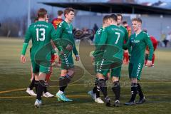 Testspiel - Bezirksfreundschaftsspiel - SV Kasing - TV Aiglsbach - Der 0:2 Führungstreffer durch Markus Schmidt grün Aiglsbach - Jubel  - Foto: Jürgen Meyer