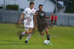 Bayernliga Süd - Saison 2021/2022 - FC Ingolstadt 04 II - SV Donaustauf - Görtler Patrick (#9 FCI) - Fabian Vogl weiss #3 Donaustauf - Foto: Meyer Jürgen