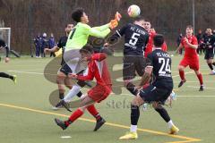 Bezirksliga - Saison 2022/2023 - FC Fatih Ingolstadt - BC Attaching - Dardan Berisha schwarz Fatih Ing. - Glory Kitoko Torwart Attaching - Foto: Meyer Jürgen