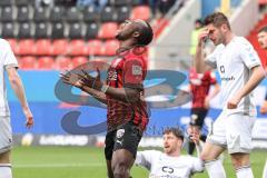 3. Liga; FC Ingolstadt 04 - 
VfB Oldenburg; Torchance verpasst Moussa Doumbouya (27, FCI) ärgert sich, schreit