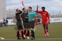 Bayernliga Nord - Saison 2023/24 - FC Ingolstadt 04 II - SC Eltersdorf- Moritz Wiezorrek (Nr.15 - FCI) wird gefoult von Zander Sam schwarz Eltersdorf und bekommt die rote Karte -  - Foto: Meyer Jürgen