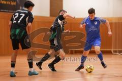 Hallenturnier Gaimersheim - Saison 2025/26 - TSV Gaimersheim - SV Hundszell - Quendrin Hoti schwarz Gaimersheim - Lorenz Pastascheck blau Hundszell - Foto: Meyer Jürgen