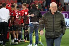 3.Liga - Saison 2022/2023 - FC Ingolstadt 04 -  MSV Duisburg - Sportdirektor Ivica Grlic (FCI) - Torwart Marius Funk (Nr.1 - FCI) - Foto: Meyer Jürgen