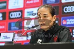 3. Liga; FC Ingolstadt 04 - Würzburger Kickers; nach dem Spiel Pressekonferenz Interview Cheftrainerin Sabrina Wittmann (FCI)