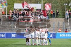 3. Liga; Borussia Dortmund II - FC Ingolstadt 04; vor dem Spiel Besprechung Fan Fankurve Banner Fahnen Spruchband