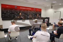 3. Liga - Saison 2024/25 - Pressekonferenz - FC Ingolstadt 04 -  - Presseraum - Sportdirektor Ivica Grlic (FCI) - Pressesprecherin Kristina Richter (FCI) - Cheftrainerin Sabrina Wittmann (FCI)  - Foto: Meyer Jürgen