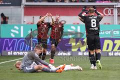 3. Liga; FC Ingolstadt 04 - 
Rot-Weiss Essen; Tor Jubel Treffer David Kopacz (29, FCI) Jannik Mause (7, FCI) Torwart Golz Jakob (1 RWE) Benjamin Kanuric (8, FCI)