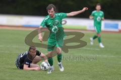Bezirksliga - Saison 2024/25- FC Fatih - VFB Eichstätt II  - Julian Scholl grün Eichstätt  - Dardan Berisha schwarz Fatih - Foto: Meyer Jürgen