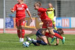 DFB - Pokal Frauen 1. Runde - Saison 2023/2024 - FC Ingolstadt 04 - FC Carl Zeiss Jena - Sarah Schauer (Nr.18 - FCI Frauen) - Julevic Merza blau Jena - Foto: Meyer Jürgen