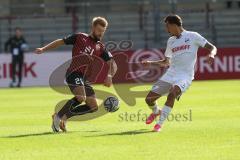 3.Liga - Saison 2023/2024 - SC Verl - FC Ingolstadt 04 - Yannick Deichmann (Nr.20 - FCI - Oliver Batista Meier (Nr.17 - Verl) - Foto: Meyer Jürgen