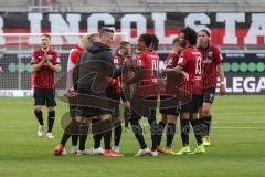 Relegation 1 - FC Ingolstadt 04 - VfL Osnabrück - Spiel ist aus, Sieg im 1. Spiel 3:0, Stefan Kutschke (30, FCI) Caniggia Ginola Elva (14, FCI) Francisco Da Silva Caiuby (13, FCI) Tobias Schröck (21, FCI)