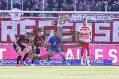 3. Liga; SSV Jahn Regensburg - FC Ingolstadt 04; Torwart Marius Funk (1, FCI) Ganaus Noah (20 Jahn) Felix Keidel (43, FCI) Mladen Cvjetinovic (19, FCI)