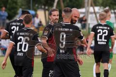 Testspiel - 2. Bundesliga - VfB Eichstätt - FC Ingolstadt 04 - Tor Jubel Fatih Kaya (9, FCI) mit Nico Antonitsch (5, FCI) Jonatan Kotzke (25, FCI)