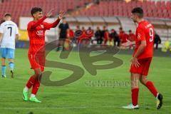 Bayernliga - U17 - Saison 2022/2023 - FC Ingolstadt 04 -  1860 München - Der 1:0 Führungstreffer durch Zeitler Deniz rot FCI - - Jubel - Foto: Meyer Jürgen