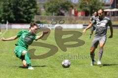 Freundschaftsspiel - Saison 2023/2024 - SV Manching  - FSV Fortuna Regensburg - Selim Akdeniz (Nr.14 - SV Manching) -  Morina Arlind grau Regensburg - Foto: Meyer Jürgen