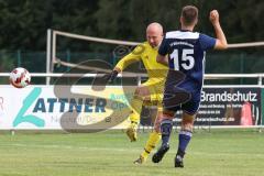 Kreisklasse - Saison 2022/2023 - TV Münchsmünster - SpVgg Langenbruck  - Enrico Reindl blau Münchsmünster -  Stefan Hirschmann Torwart Langenbruck - Foto: Meyer Jürgen