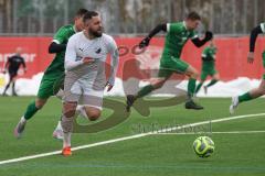AUDI - Schanzer Amateurcup - Finale -  2026  - SV Hundszell - SV Denkendorf - Emre Arik weiss Hundszell - Jonas Löffler grün Denkendorf - Foto: Meyer Jürgen