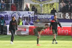 3. Liga; Erzgebirge Aue - FC Ingolstadt 04; Niederlage, hängende Köpfe Cheftrainerin Sabrina Wittmann (FCI) Felix Keidel (43, FCI) Pascal Testroet (37, FCI)