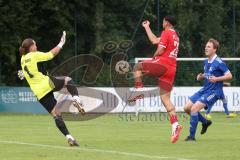 Kreisfreundschaftsspiel - Saison 2024/25 - Kreisfreundschaftsspiel - TSV Ober/Unterh.stadt - FC Fatih - Akif Abasikeles (Nr.20 - FC Fatih) - Torwart Ali Cakmakci (Nr.1 - TSV Ober/Unterh.stadt) - Foto: Meyer Jürgen