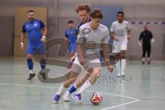 Hallenturnier Ingolstadt Nord - Saison 2024/25 - SV Pulling - SV Oberstimm - Tobias Vollnhals blau Oberstimm - Niklas Baier grau Pulling - Foto: Meyer Jürgen