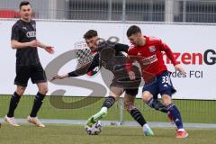 Bayernliga Süd - Saison 2021/2022 - FC Ingolstadt 04 II -  SpVgg Unterhaching - Arian Llugiqi #9 FCI - Christoph Ehlich rot Haching - Foto: Meyer Jürgen