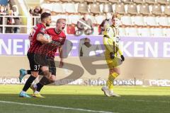 3. Liga; FC Ingolstadt 04 - Borussia Dortmund II; Tor Jubel Treffer Pascal Testroet (37, FCI) Tobias Bech (11, FCI)