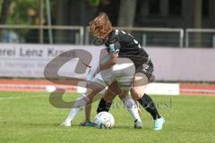 2. Fußball-Liga - Frauen - Saison 2022/2023 - FC Ingolstadt 04 - 1. FC Nürnberg - Isabelle Maliha (Nr.3 - FCI Frauen) - Mai Franziska weiss Nürnberg - Foto: Meyer Jürgen