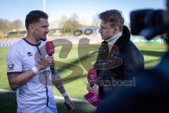 3. Liga; Borussia Dortmund II - FC Ingolstadt 04; Spiel ist aus Unentschieden Remis 3:3 Interview Doppeltorschütze Pascal Testroet (37, FCI)