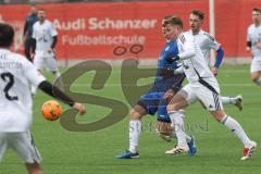 AUDI - Schanzer Amateur Cup - Halbfinale 1 - Saison 2024/25 - FC Mindelstetten - SV Menning - Lukas Gaul blau Menning - Florian Dormeier weiss Mindelstetten - Foto: Meyer Jürgen