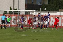 Bayernliga Süd - Saison 2021/2022 - FC Ingolstadt 04 II - Schwaben Augsburg - Der 2:0 Führungstreffer per Freistoss durch Cavadias Fabian (#5 FCI) - jubel - Patrick Rösch Torwart Augsburg - Foto: Meyer Jürgen