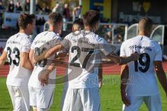 Kreisliga - Saison 2022/2023 - TSV Gaimersheim - FC Hitzhofen/Oberzell - Der 1:0 Führungstreffer durch Benjamin Anikin weiss Gaimersheim - jubel  - Manuel Bittlmayer weiss Gaimersheim #33 - Glerdis Ahmeti weiss Gaimersheim#23 - Foto: Meyer Jürgen