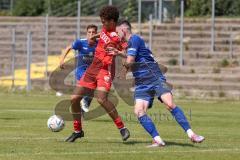 Bayernliga Nord - Saison 2023/2024 - FC Ingolstadt 04 - Würzburger FV 04 - Kreit Casale Leandro Joaquin rot FCI - Zujevic Daniel blau Würzburg - Foto: Meyer Jürgen