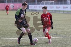 AUDI - Schanzer Amateurcup 2023 - Vorrunde - SV Walpertskirchen - SV Zuchering - Leander Friedl rot Zuchering - Martin Deutinger schwarz Walpertskirchen - Foto: Meyer Jürgen