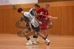 Hallenturnier Gaimersheim - Saison 2025/26 - TSV Baar-Ebenhausen - TSV Ober-u.Unterhaunstadt - Nico Köppe rot Ebenhausen - Fabio Udella grau Oberhaunstadt - Foto: Meyer Jürgen