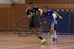 Hallenturnier Gaimersheim - Saison 2025/26 - TSV Gaimersheim - DJK Ingolstadt - Philipp Stipic schwarz Gaimersheim - Fabio Schwarzl blau DJK - Foto: Meyer Jürgen