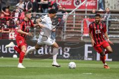 3. Liga; FC Viktoria Köln - FC Ingolstadt 04; Zweikampf Kampf um den Ball Justin Butler (31, FCI) rechts Siebert Jamil (20 Köln)