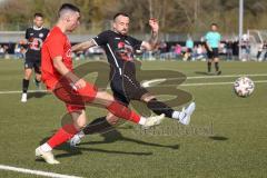 Bayernliga Süd - Saison 2022/2023 - FC Ingolstadt 04 -  TSV 1882 Landsberg - Keidel Felix (Nr.6 - Fc Ingolstadt 04 II) - Hutterer Michael #32 Landsberg - Foto: Meyer Jürgen