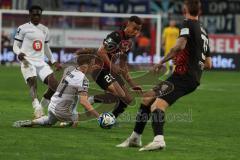 3. Liga - Saison 2023/24 - FC Ingolstadt 04 - Waldhof Mannheim - Marcel Costly (Nr.22 - FCI) - Bentley Baxter Bahn (#7 Mannheim) - Foto: Meyer Jürgen