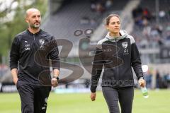 3. Liga; SV Sandhausen - FC Ingolstadt 04; vor dem Spiel Co-Trainer Maniyel Nergiz (FCI) Cheftrainerin Sabrina Wittmann (FCI)