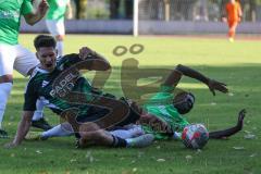 Bezirksliga - Saison 2025/26 - FC Fatih Ingolstadt - TSV Gaimersheim - Nico von Swiontek Brzezinski (Nr.17 - TSV Gaimersheim) - Boubacarr Saho grün Fatih - Foto: Meyer Jürgen