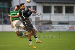 2023_10_21 - Kreisliga - Saison 2023/24 - FC Gerolfing - FC Fatih Ingolstadt - Leo Zängler grün Gerolfing - Akif Abasikeles schwarz Fatih - Foto: Meyer Jürgen
