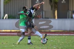 Bezirksliga - Saison 2025/26 - FC Fatih Ingolstadt - TSV Gaimersheim - Hakan Düzgün (Nr.25 - TSV Gaimersheim) - Boubacarr Saho grün Fatih - Foto: Meyer Jürgen