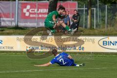 Bezirksliga Oberbayern Nord - SV Manching - SV Nord Lerchenau - Said Magomedov (#17 Manching) grün - Rössler Alexander blau Lerchenau - Foto: Jürgen Meyer