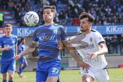 3. Liga; SV Meppen - FC Ingolstadt 04; Zweikampf Kampf um den Ball Arian Llugiqi (25, FCI) Mazagg Lukas (27 SVM)