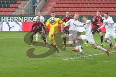 3. Fußball-Liga - Saison 2020/2021 - FC Ingolstadt 04 - FC Viktoria Köln - Der 1:1 Ausgleichstreffer durch Torwart Fabijan Buntic (#24,FCI)  - jubel - Foto: Meyer Jürgen