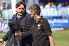 3. Liga; SV Meppen - FC Ingolstadt 04; Halbzeit Gespräch Sportdirektor Ivica Grlic  (FCI) und Cheftrainer Michael Köllner (FCI)
