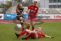 2. Fußball-Liga - Frauen - Saison 2022/2023 - FC Ingolstadt 04 - FFC Turbine Potsdam II - Leni Fohrer (Nr.15 - FCI Frauen) -  König Ami rot Potsdam #2- Brockman Joy #13 rot Potsdam - Foto: Meyer Jürgen