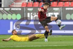 Relegation 1 - FC Ingolstadt 04 - VfL Osnabrück - Dennis Eckert Ayensa (7, FCI) im Alleingang überwindet Beermann Timo (33 VfL) und erzielt das 3:0 Tor Jubel, lupft über Torwart Kühn Philipp (22 VfL)